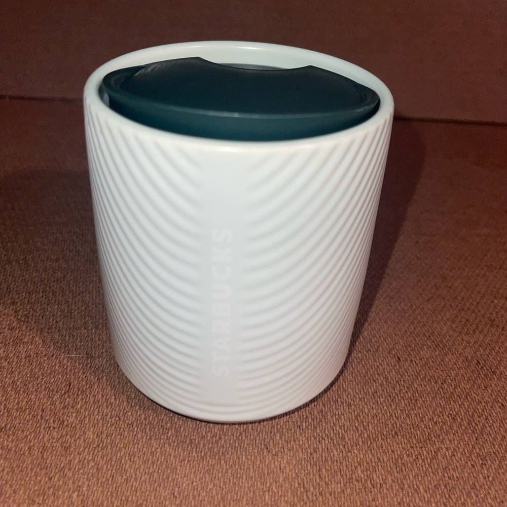 Starbucks 2023 Mint Green 8oz Double Wall Ceramic Ribbed Mini Travel Mug Tumbler